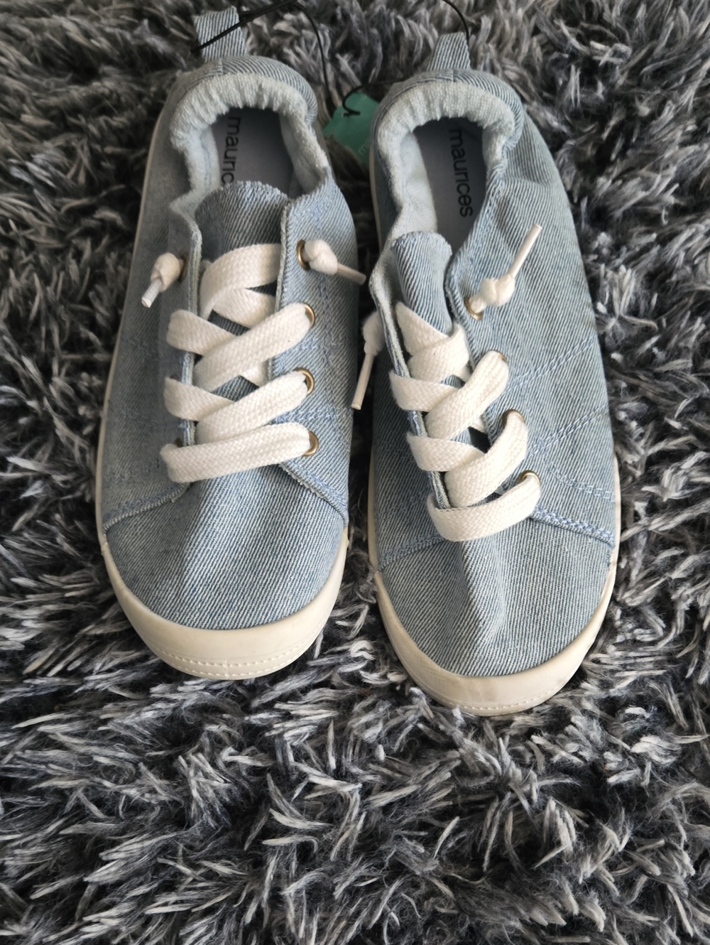 Maurices NWT 7 1/2 Light Blue Denim Slip-On Sneakers